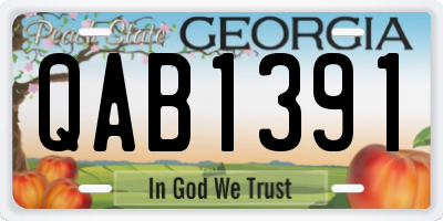 GA license plate QAB1391