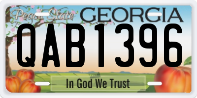 GA license plate QAB1396
