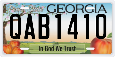 GA license plate QAB1410
