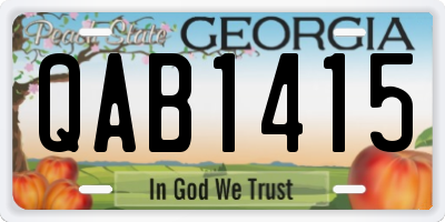 GA license plate QAB1415