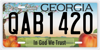 GA license plate QAB1420