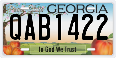 GA license plate QAB1422