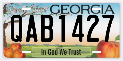 GA license plate QAB1427