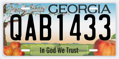 GA license plate QAB1433