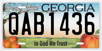 GA license plate QAB1436