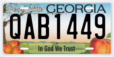 GA license plate QAB1449