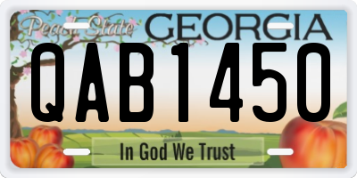 GA license plate QAB1450