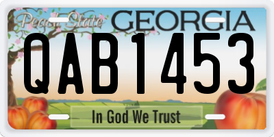 GA license plate QAB1453