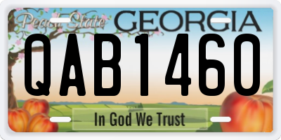 GA license plate QAB1460
