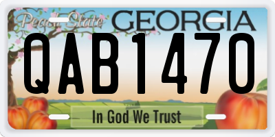 GA license plate QAB1470