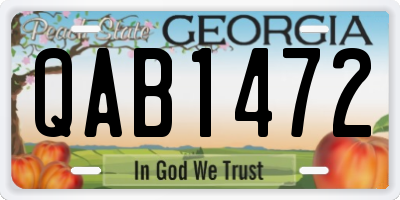 GA license plate QAB1472