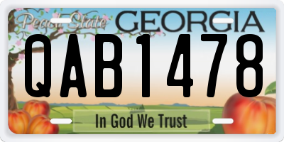 GA license plate QAB1478