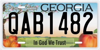 GA license plate QAB1482