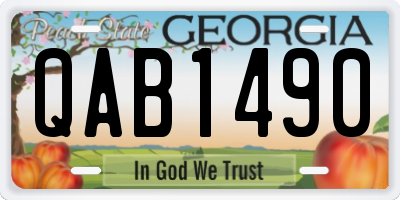 GA license plate QAB1490