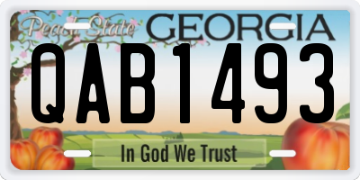 GA license plate QAB1493