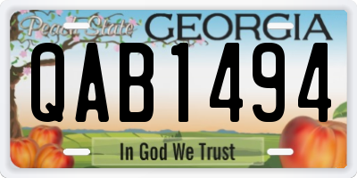 GA license plate QAB1494