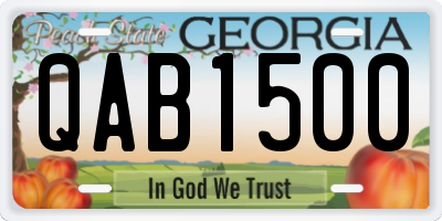 GA license plate QAB1500