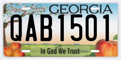 GA license plate QAB1501
