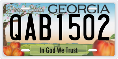 GA license plate QAB1502