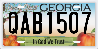 GA license plate QAB1507