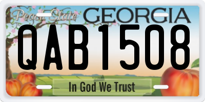 GA license plate QAB1508