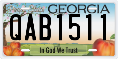 GA license plate QAB1511