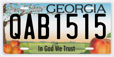 GA license plate QAB1515