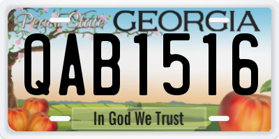 GA license plate QAB1516