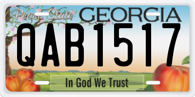 GA license plate QAB1517