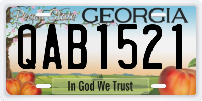 GA license plate QAB1521