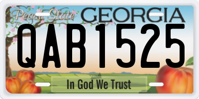 GA license plate QAB1525