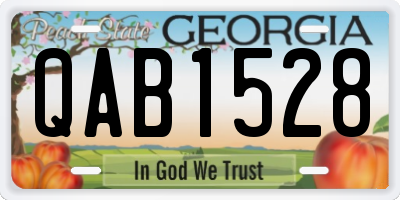 GA license plate QAB1528