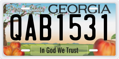 GA license plate QAB1531
