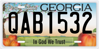 GA license plate QAB1532
