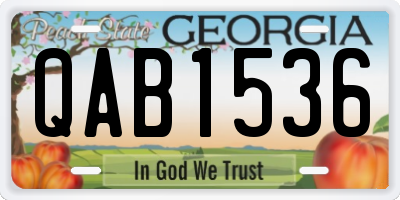 GA license plate QAB1536