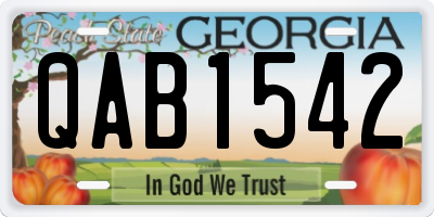 GA license plate QAB1542