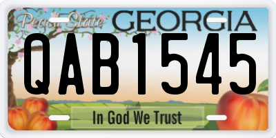 GA license plate QAB1545