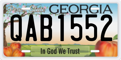 GA license plate QAB1552