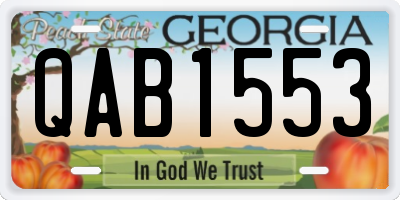 GA license plate QAB1553