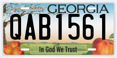 GA license plate QAB1561