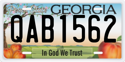 GA license plate QAB1562