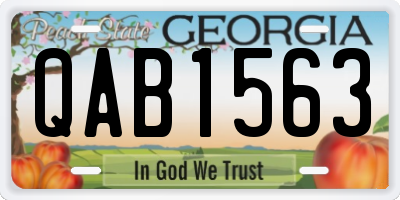 GA license plate QAB1563