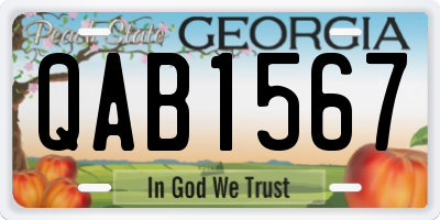 GA license plate QAB1567