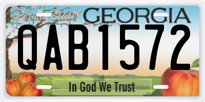 GA license plate QAB1572