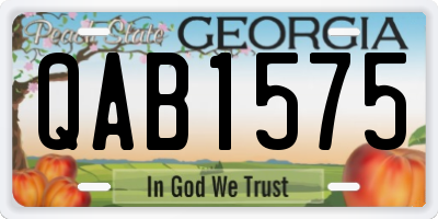 GA license plate QAB1575