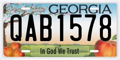 GA license plate QAB1578
