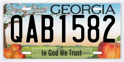 GA license plate QAB1582