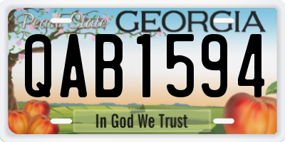 GA license plate QAB1594