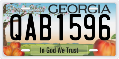 GA license plate QAB1596