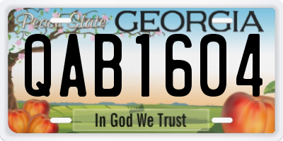 GA license plate QAB1604